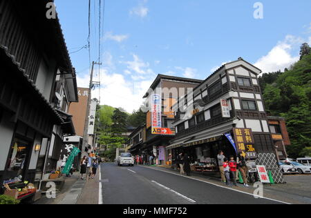 People visit Eiheiji temple shopping street in Fukui Japan. Stock Photo