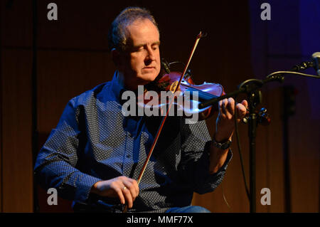 Gordon Gunn fiddle player onstage at Mareel in the Shetland Isles Stock Photo