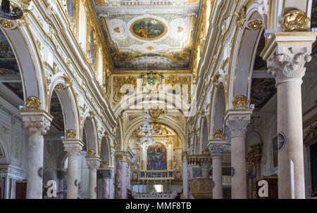MATERA, ITALY - AUGUSt 25 2017: Central nave of Matera Duomo Cathedral Stock Photo