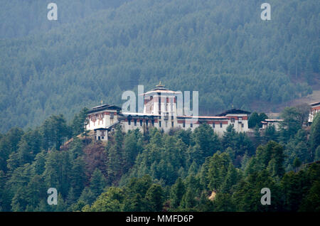 Fortress and monastery, Jakar, Bumthang, Bhutan Stock Photo