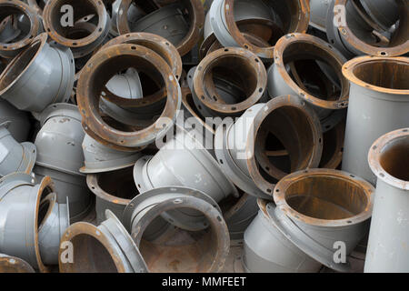 the mountain of branches with flaneets of rusty lie a heap Stock Photo