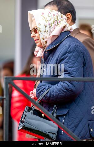 Windsor, UK. 11th May 2018. Day 3. Royal Windsor Horse Show. Windsor. Berkshire. UK.  Endurance. HRH Queen Elizabeth ll. 11/05/2018. Credit: Sport In Pictures/Alamy Live News Stock Photo