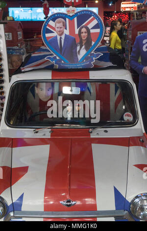 LONDON, UK - MAY 11th 2018: Shop display celebrating the Royal wedding of Prince Harry and Meghan markle. Stock Photo