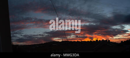 sunset landscape colorful clouds ankara turkey Stock Photo