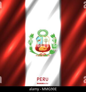 National Peru flag background Stock Vector