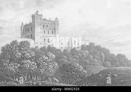 DERBYS. Bolsover Castle, Derbyshire. DUGDALE c1840 old antique print picture Stock Photo