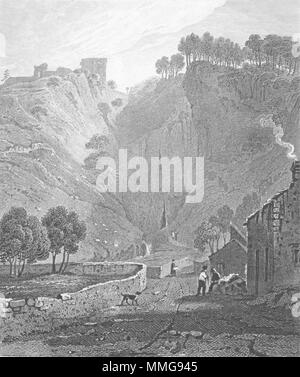 DERBYS. Peverel Castle, Derbyshire. DUGDALE c1840 old antique print picture Stock Photo