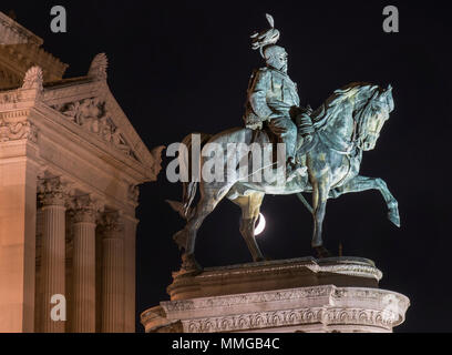 The Vittorio Emanuele II equestrian statue on the National Monument to Victor Emmanuel II, Rome, Italy, Europe Stock Photo