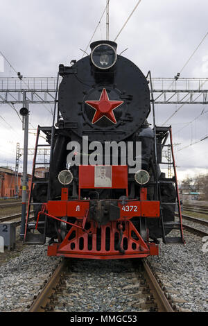 Soviet L Class Perm, Russia - May 09, 2018: restored Soviet class L steam locomotive ...