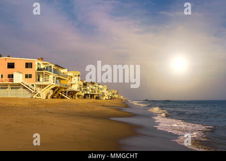 Oceanfront homes of Malibu beach in California Stock Photo