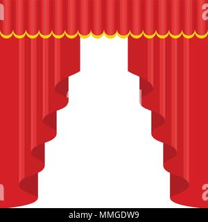 Curtains with lambrequins on the stage Stock Vector