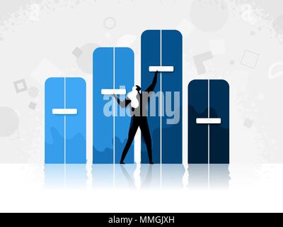 sound engineer hands working on sound mixer in live concert Stock Vector