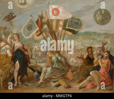 Hans von Aachen - Allegory of the Turkish war - The Battle of Gorossló Stock Photo