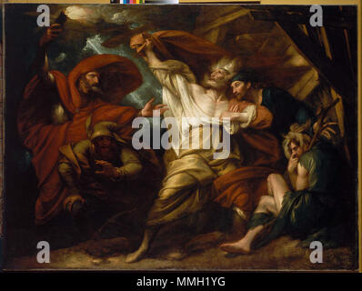 . King Lear in the Storm  King Lear. 1788. Benjamin West King Lear Act III scene 4 Stock Photo
