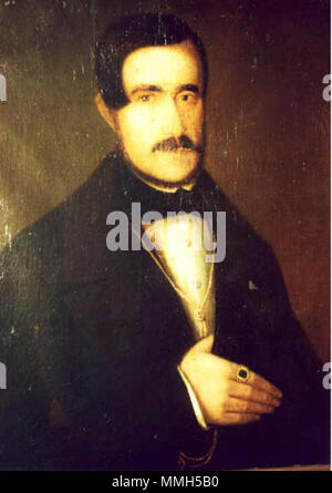 . Română: Anton Chladek (1794 - 1882) - Portret de bărbat, Muzeul Municipiului Bucureşti, 70,5x56 cm  . Unknown date.   Anton Chladek  (1794–1882)     Description Romanian painter  Date of birth/death 1794 1882  Authority control  : Q12720805 RKD:?121426 Anton Chladek - Portret de barbat02 Stock Photo