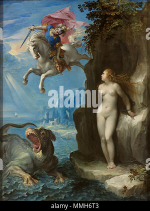 English: Perseus and Andromeda . 1592. Giuseppe Cesari - Perseus and Andromeda, 1592 Stock Photo