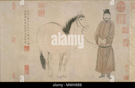 . English: Zhao Mengfu Man and Horse, dated 1296 (30.2 x 178.1 cm); Metropolitan Mus. N-Y  . 18 June 2009.   Zhao Mengfu  (1254–1322)       Alternative names ????; ???; ???; ???  Description Chinese painter  Date of birth/death 1254 1322  Location of birth/death Wuxingchang Beijing  Authority control  : Q197461 VIAF:?50532127 ISNI:?0000 0000 8050 1999 ULAN:?500121418 LCCN:?n80125431 NLA:?36730921 WorldCat 7 Zhao Mengfu Man and Horse, dated 1296 (30.2 x 178.1 cm); Metropolitan Mus. N-Y Stock Photo