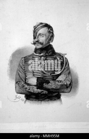 . Deutsch: Franz Graf Schlik von Bassano und Weiskirchen (1789-1862), k. k. General der Kavallerie. Lithographie von Franz Eybl, 1837  . 1837. Franz Eybl (1806-1880) Franz von Schlik Litho Stock Photo