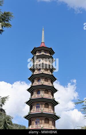 The refurbished Pagoda at The Royal Botanic Gardens Kew greater London England UK Stock Photo