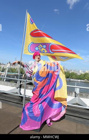 Zandra Rhodes up on the Roof at the Southbank Centre Stock Photo