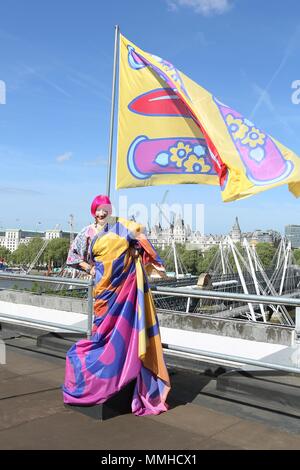 Zandra Rhodes up on the Roof at the Southbank Centre Stock Photo