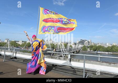 Zandra Rhodes up on the Roof at the Southbank Centre Stock Photo