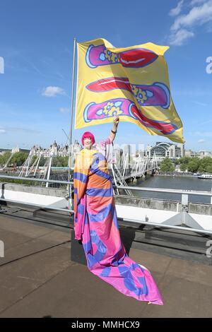 Zandra Rhodes up on the Roof at the Southbank Centre Stock Photo