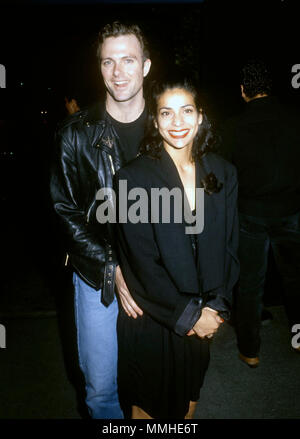 LOS ANGELES, CA - MAY 26: Actor Patrick Cassidy and actress Constance Marie attend Bernie Taupin's 40th Birthday Party at The Roxbury on May 26, 1990 in Los Angeles, California. Photo by Barry King/Alamy Stock Photo Stock Photo
