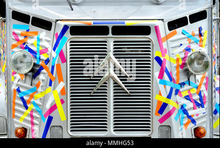 Colourfully-decorated Citroed HY van in London, England, UK. Stock Photo