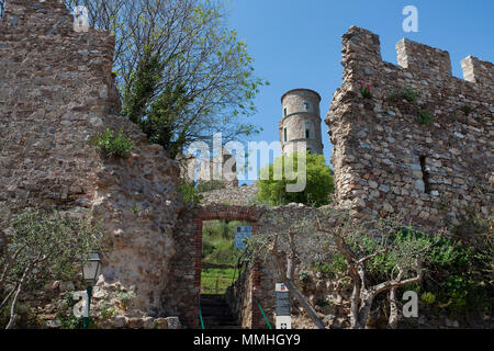 Medieval castle ruin, 11th century, Grimaud-Village, Cote d'Azur, South France, France, Europe Stock Photo