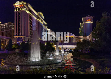 Caesars Palace fountains active on Las Vegas Strip, Casinos & Gaming