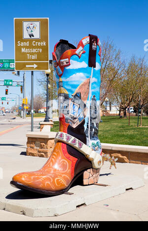 CHEYENNE, WYOMING - APRIL 27, 2018: View of historic downtown Cheyenne Wyoming. Stock Photo