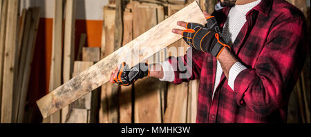 industrial wood work and work safety Stock Photo