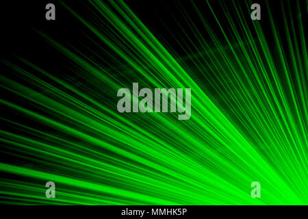 Lasershow in a club, disco with music, quite abstract, green laser Stock Photo