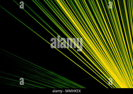 Lasershow in a club, disco with music, quite abstract Stock Photo