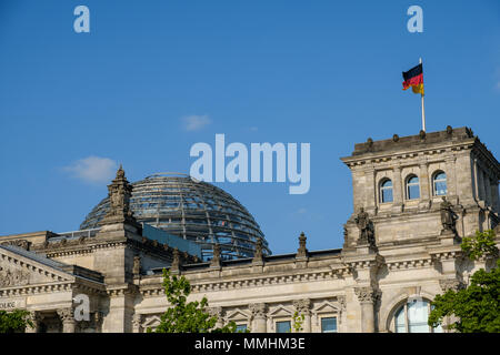 Berlin, Germany - may, 2018: The dome on the Reichstag building, the german parliament in Berlin,  Germany Stock Photo