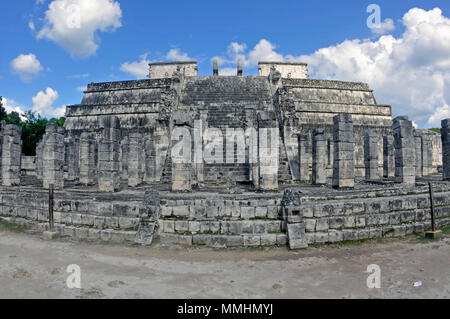 Temple of the Warriors in the UNESCO heritage site of Chichen Itza, Merida, Yucatan Peninsula, Mexico Stock Photo