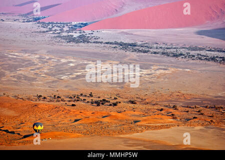 Hot air balloon flight over the Namib Desert, Sossusvlei area, Sesriem, Namibia Stock Photo