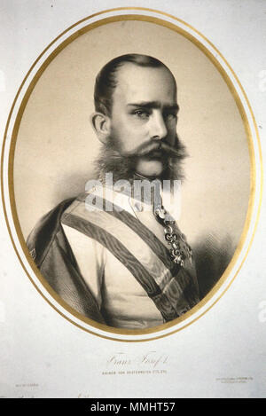 . Deutsch: Franz Joseph I. (1830-1916), Kaiser von Österreich, König von Ungarn etc. Lithographie von Adolf Dauthage, ca.1870  . circa 1870. Adolf Dauthage (1825-1883) Franz Joseph I Litho Stock Photo