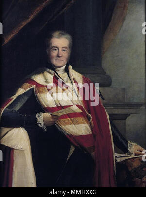 .  English: Portrait in peer's robes, his left hand on a document, a letter in his right  Portrait of Frederick Spencer, 4th Earl Spencer (1798-1857). 1849. Frederick, 4th Earl Spencer KG (1798-1857) by Stephen Catterson Smith Stock Photo