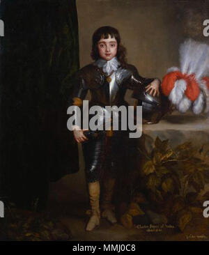 by Sir Anthony Van Dyck and studio,painting,circa 1638 Charles II as child portrait by Anthony van Dyck 1637 Stock Photo