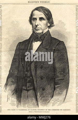 . English:   File name: 10 09 000163 Title: Hon. Elihu B. Washburne, of Illinois, Chairman of the Committee on Commerce Creator/Contributor: Homer, Winslow, 1836-1910 (artist) Date issued: 1860-03-17 Physical description: 1 print : wood engraving Genre: Wood engravings; Periodical illustrations Notes: Published in: Harper's Weekly, 17 March 1860, p. 172.; From a photograph by Brady. Collection: Winslow Homer Collection Location: Boston Public Library, Print Department Rights: No known restrictions Flickr data on 2011-08-11: Camera: Epson Exp10000XL10000 Tags: Winslow Homer User: Boston Public  Stock Photo