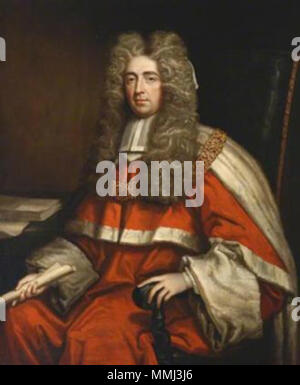 A portrait of George, 1st Baron Jeffreys of Wem, painted by John Riley ...