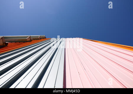 Magdeburg, Germany - May 4, 2018: View of the colorful facade of the Experimental Factory in Magdeburg. Research facilities are based here. Stock Photo