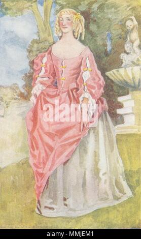 COSTUME. A Woman of reign Charles II 1660-1685 1926 old vintage print picture Stock Photo