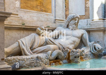 Marphurius or Marforio. One of the talking statues of Rome. 1st century A.D. Marble sculpture. Reclining bearded river god Stock Photo