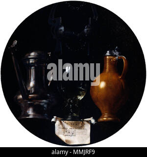 Emblematic still life with flagon, glass, jug and bridle.[1] Alternative