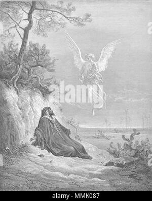 . English: Elijah Is Nourished by an Angel (1Kings 19:1-21) Русский: Ангел приносит пищу и питьё пророку Илии (3Цар. 19:1-21)  . 1866.   Gustave Doré  (1832–1883)      Alternative names Paul Gustave Doré, Paul Gustave Louis Christophe Doré  Description French painter, illustrator, engraver and caricaturist  Date of birth/death 6 January 1832 23 January 1883  Location of birth/death Strasbourg Paris  Work location Paris  Authority control  : Q6682 VIAF:?41839207 ISNI:?0000 0001 2278 6962 ULAN:?500013657 LCCN:?n79089221 NLA:?35041510 WorldCat 091.Elijah Is Nourished by an Angel Stock Photo