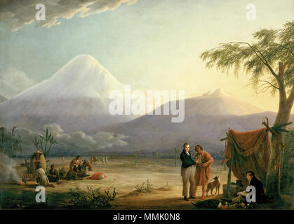 BPK 4.858 Alexander von Humboldt und Aimé Bonpland am Fuß des Vulkans Chimborazo. 1806.   Friedrich Georg Weitsch  (1758–1828)    Description German painter and engraver  Date of birth/death 8 August 1758 30 May 1828  Location of birth/death Brunswick Berlin  Work location Berlin, Brunswick  Authority control  : Q323498 VIAF: 64818540 ISNI: 0000 0000 6663 6002 ULAN: 500009312 LCCN: nr2005021718 GND: 119489694 WorldCat Humboldt-Bonpland Chimborazo Stock Photo