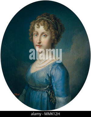 .  Español: Retrato de la infanta napolitana María Antonia de Nápoles (1784-1806), que era hija del rey Fernando IV de Nápoles y de la reina María Carolina de Austria y fue princesa de Asturias por su matrimonio con el príncipe Fernando de Borbón, que llegaría a reinar en España como Fernando VII. English: Portrait of Princess Maria Antonia of Naples and Sicily (1784-1806), Princess of Asturias  María Antonia de Nápoles, princesa de Asturias. Contemporary painting from early 19th century (created most probably in 1805–06).. Maria Antonietta Borbone Napoli 1784 1806 Stock Photo